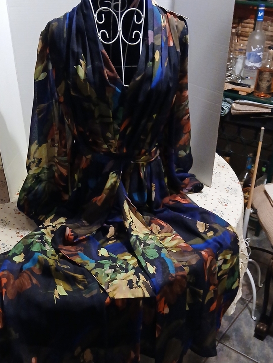 Alex Marie Dresses & Skirts - Alex Marie Navy Maxi Dress with Green, Brown & Blue Floral Print